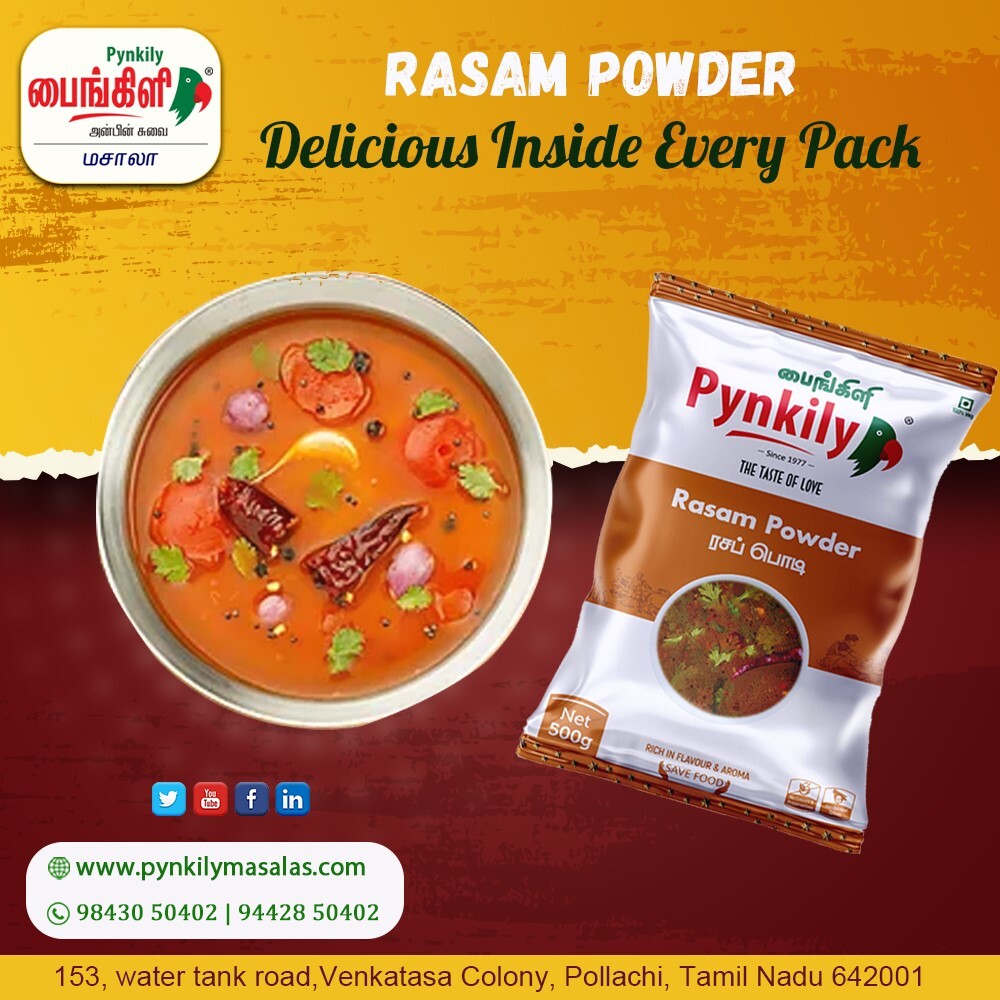 Rasam Powder - Organic 100% Veg Iso Certified | Blended Powder, Packaged In 500g, 1kg, 10kg, 25kg, 50kg Packets, 4 Month Shelf Life
