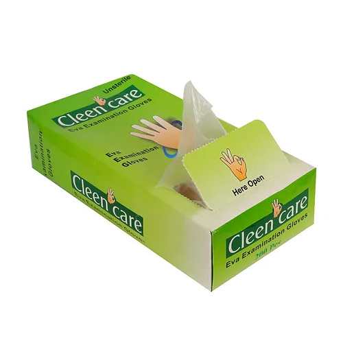 Unsterile Cleencare EVA Gloves - Nitrile Material, Plus Size, Powder-Free | Disposable, Sterilized for Hygiene, Ideal for Medical Use