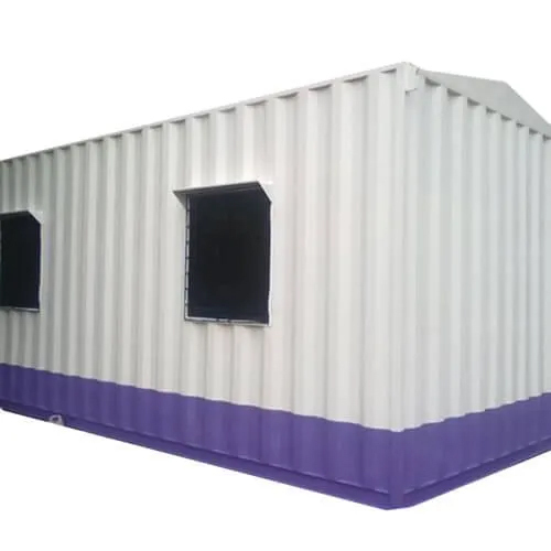 MS Portable Office - Steel Structure, Ample Space Design | Durable, Easy to Assemble, Secure Steel Door and Window, Stylish White and Purple Finish
