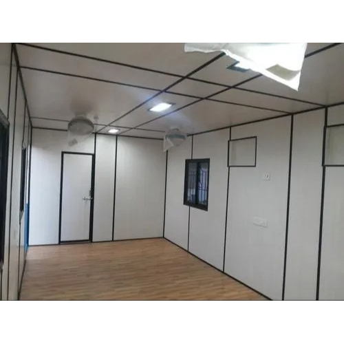 Portable Site Office Cabin - Steel Construction, White Color | Durable Steel Door, Versatile Office Use