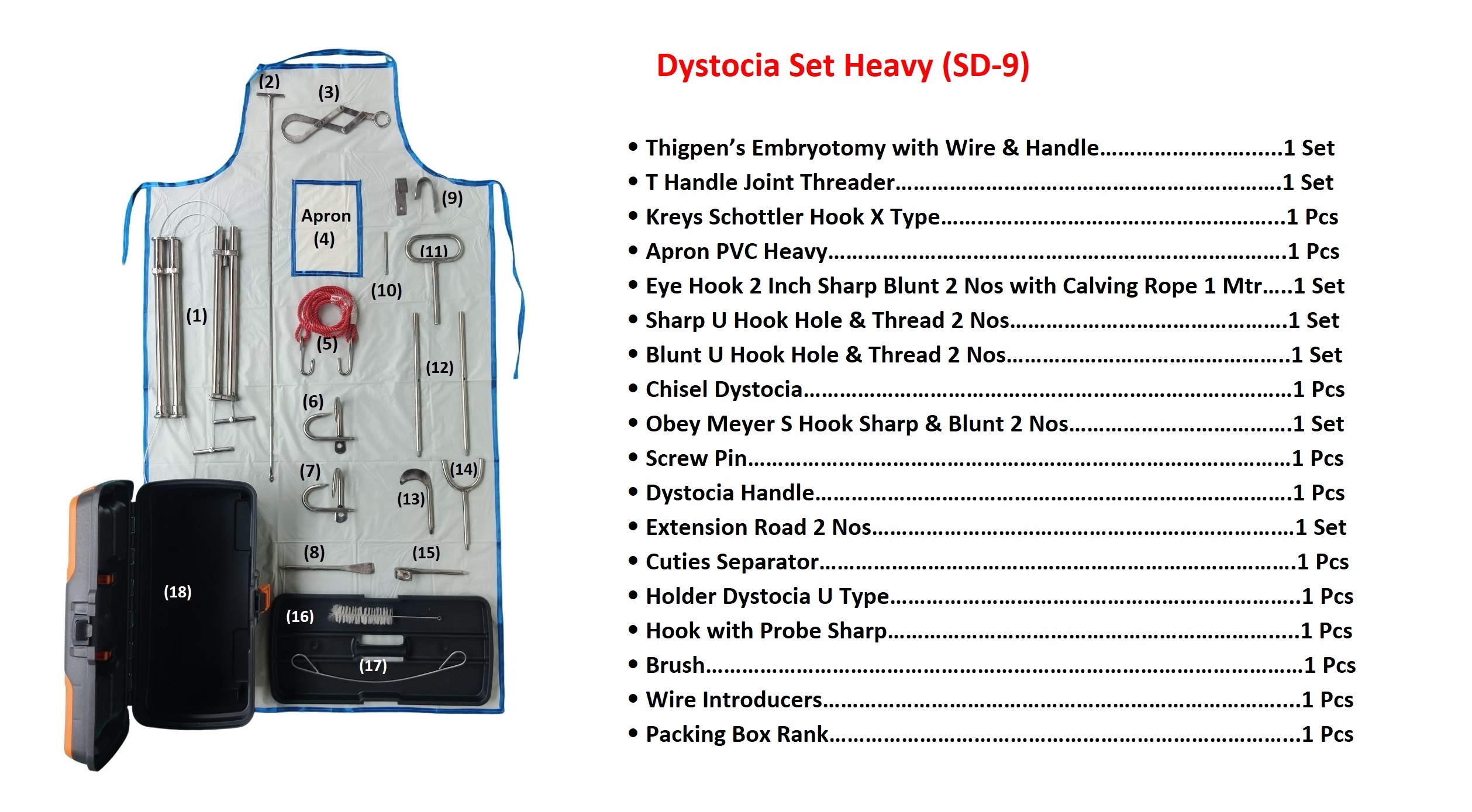 Dystocia Set Heavy Veterinary Surgical Instrument Usage: Gynecology Treatment Of Animal