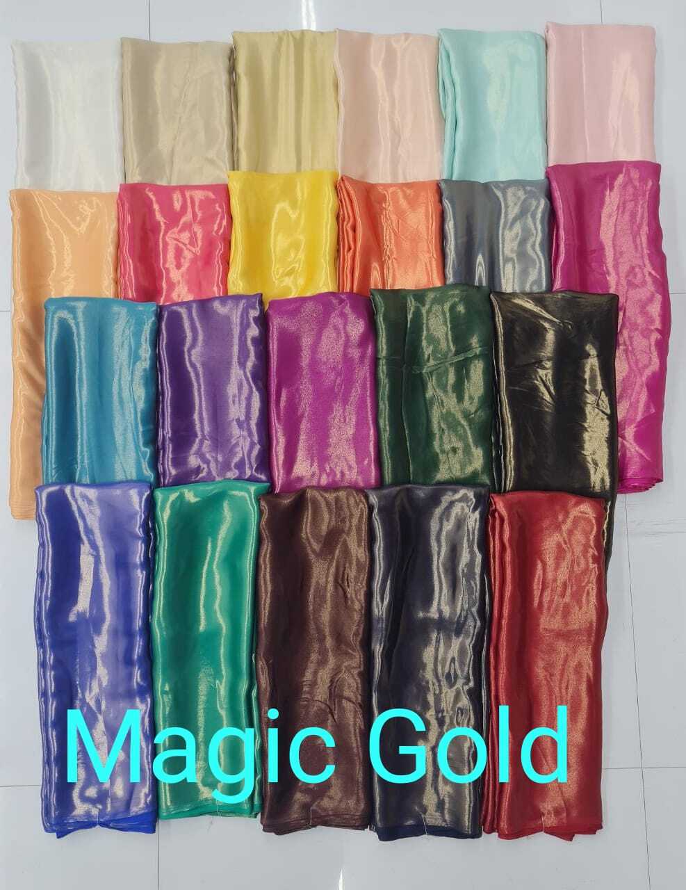 Satin Georgette Simmer Plain Fabric - Cotton, 44 Meter Width, Multicolor | Quick Dry, Smooth Texture, Machine Washable, Suitable For Party Wear