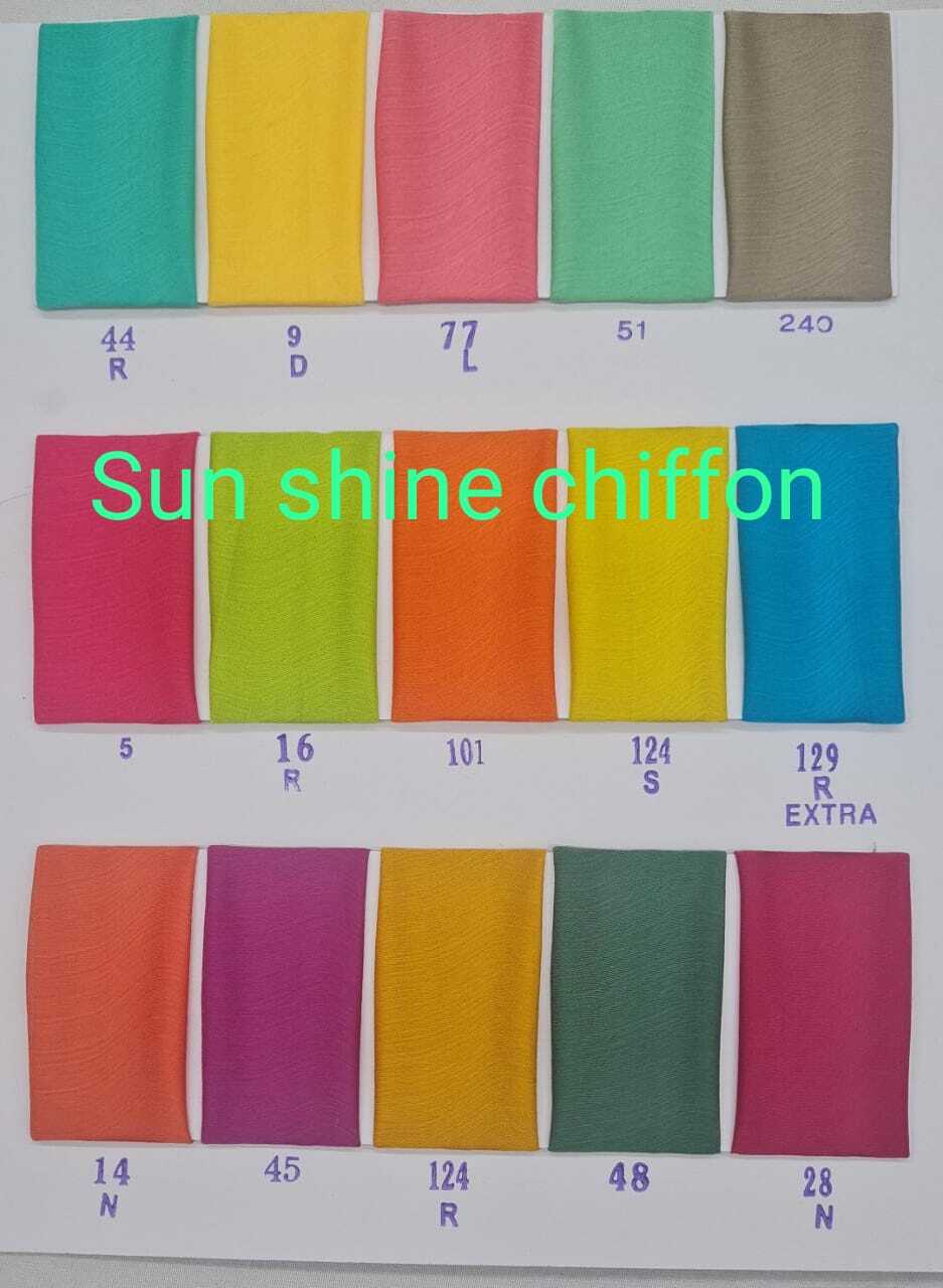 Satin Shiffon Plain Fabric - 100% Satin, Width: 44 Meter, All Colors Available | Quick Dry, Smooth Texture, Machine Washable For Kurti And Dress Use