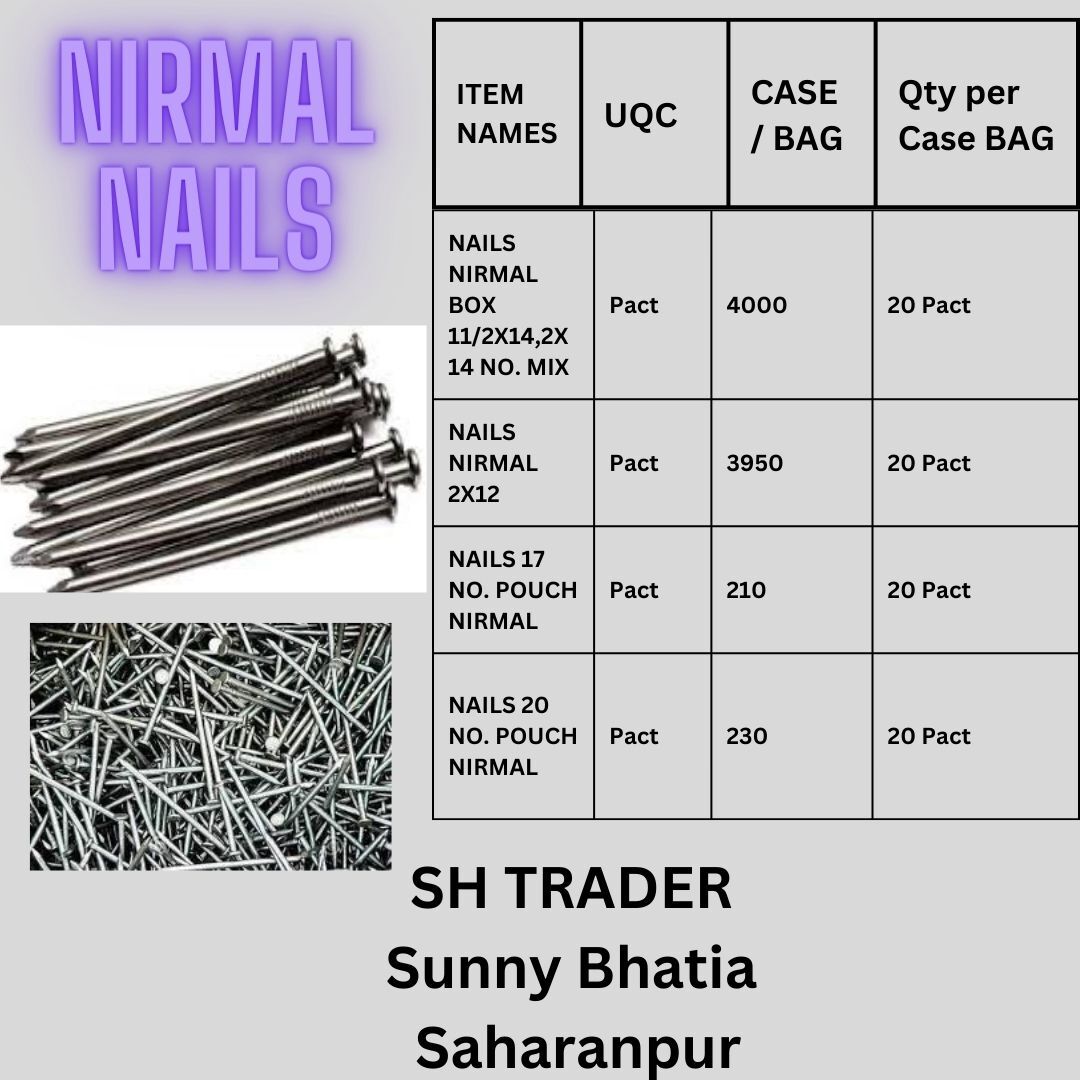 Nirmal Wire Nails - Color: Bright Iron