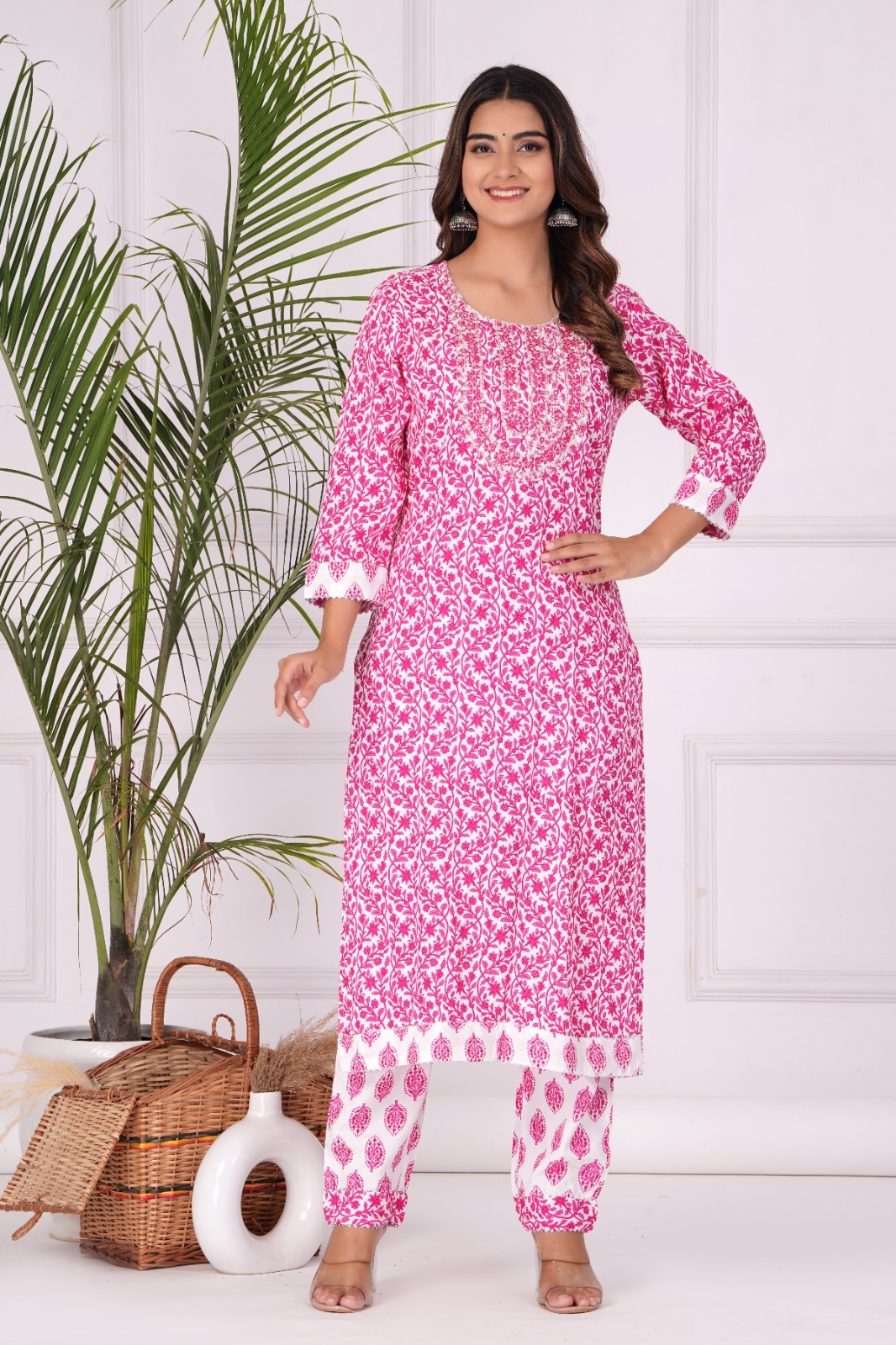 Ladies Kurta - Cotton Blend Fabric, Elegant Design With Comfortable Fit And Unique Patterns