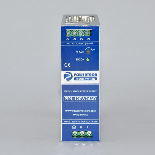 Din Rail SMPS - 120W, Single Phase Switch Mode Power Supply | Medical, Aircraft, Telecommunication, High Efficiency Above 85%, Low Noise Level Less Than 1%