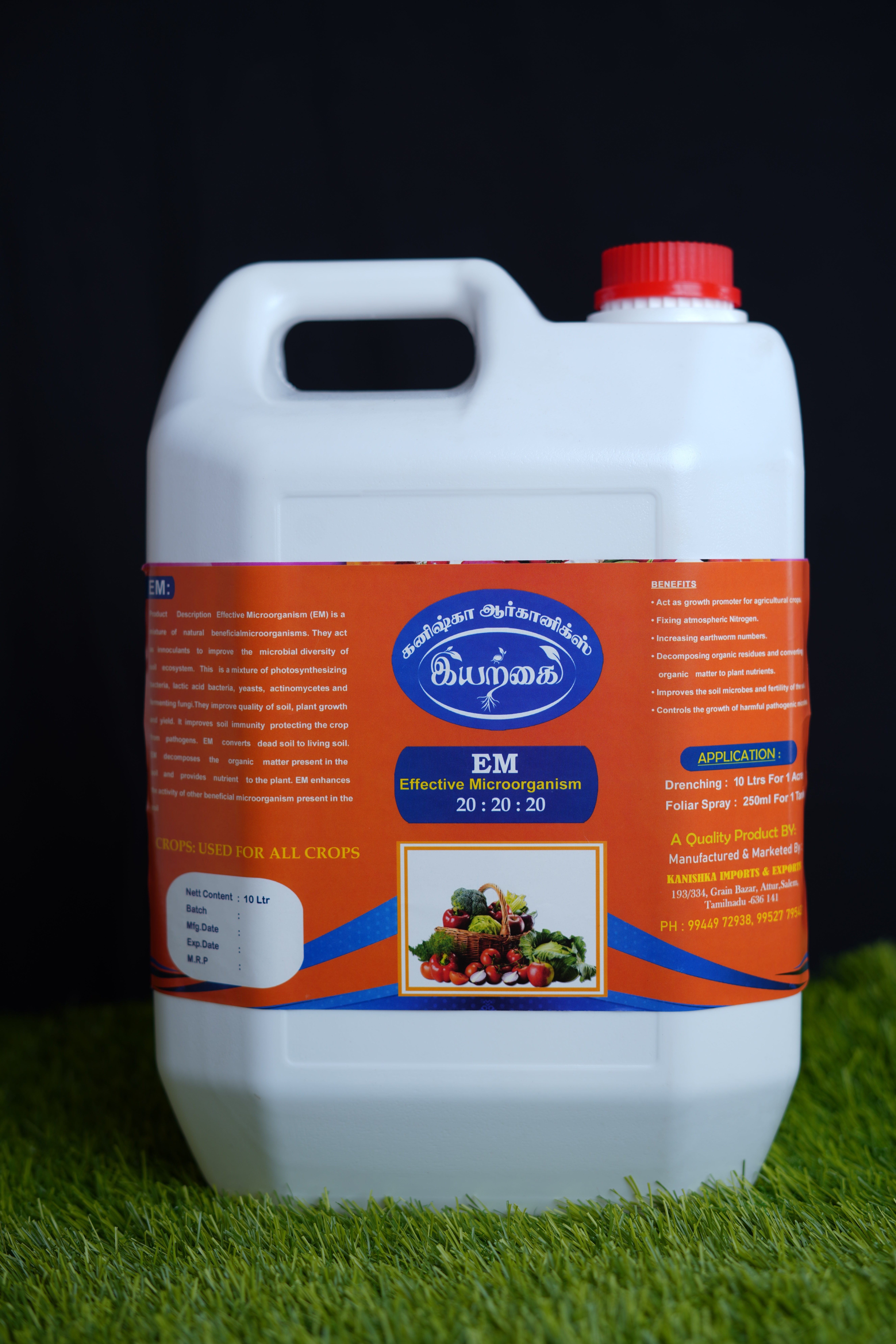 Effective Microorganism - Liquid Carbon Black Quick Release Agent | 10l/acre For Enhanced Plant Growth In Agriculture