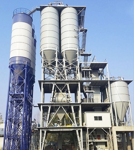 Ready Mix Plaster Plant - 100 m3/h Capacity, Steel Build | PLC Controlled, 3 Silos, 15m x 10m x 15m Dimensions, 100 kW Power, 50 Tons Weight