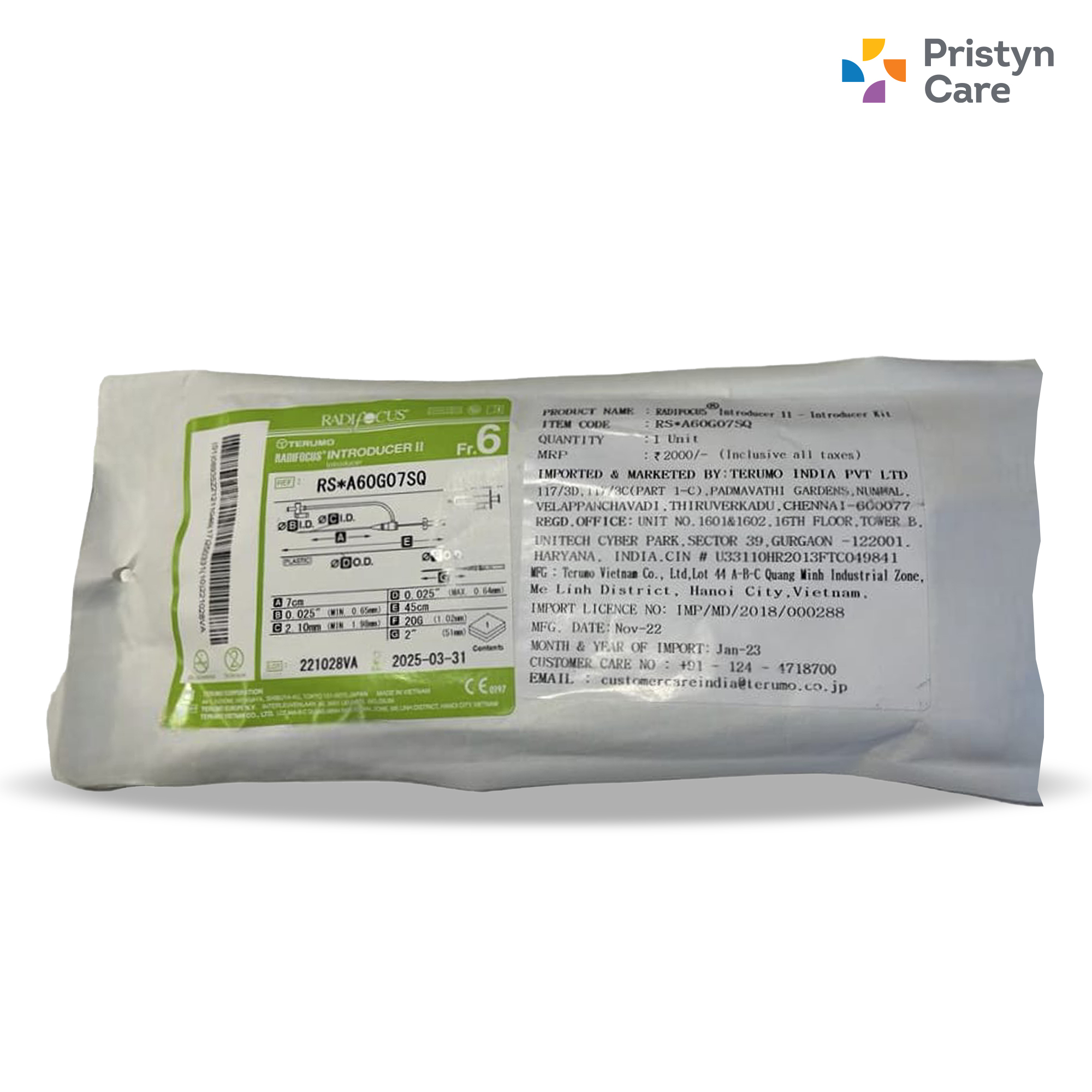 Introducer Sheath Radifocus Introducer Transracial Kit Usage: Hospital