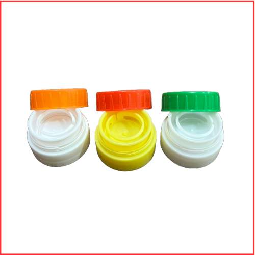 Plastic Oil Bottle Cap - 29 Mm Round, Lightweight Red And Yellow Double Color Design | Customizable With Brand Embossment, Economical And High Strength Quality