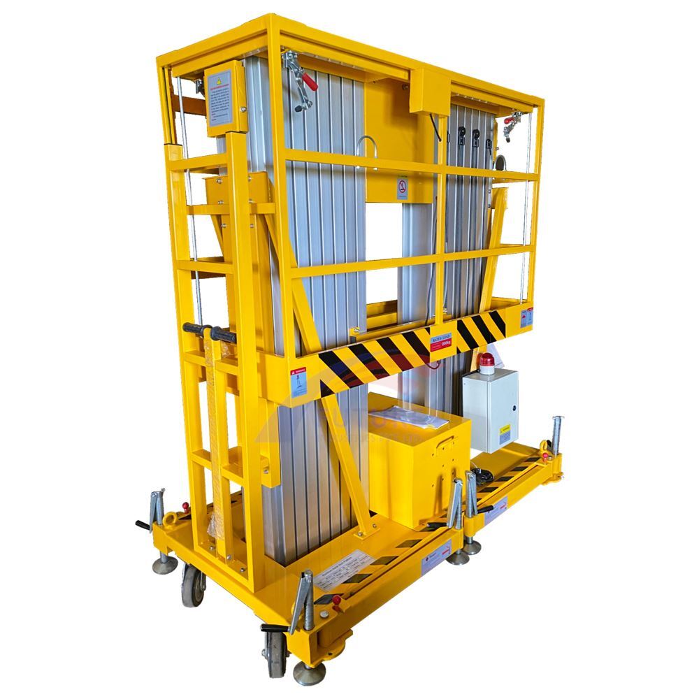 Orange Double Mast Aerial Work Platform