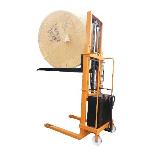 Paper Reel Stacker - 1000 Kg Capacity, Yellow Color, Automatic Lifting System, Premium User-friendly Design