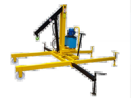 Yellow And Black 1 Ton Manual Mobile Floor Crane
