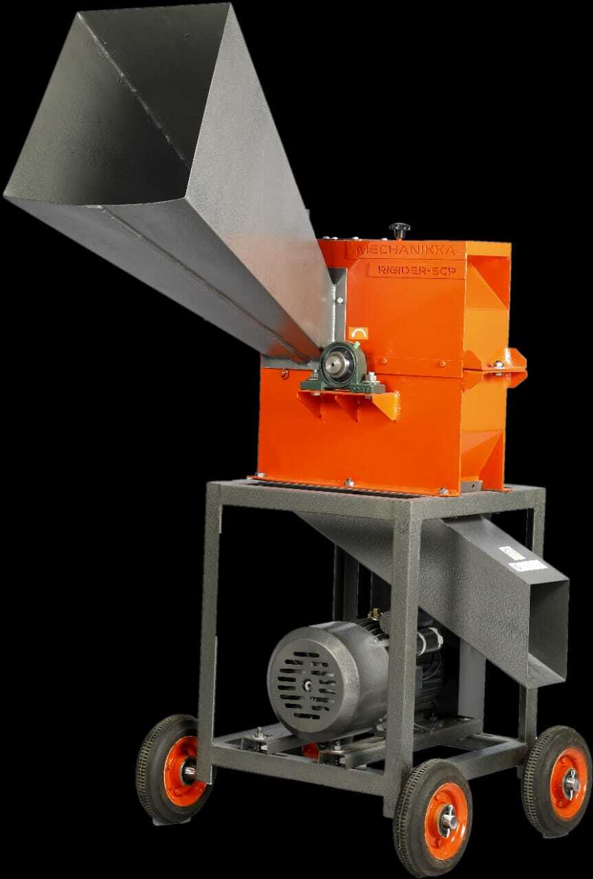 Agri Waste Shredding Pulverizing Machine - Metal, 4ft X 3ft X 1.5ft, Orange With Mid Grey | 5hp Power, 1000-1200 Kg/hr Capacity, 1800 Rpm Speed, Wet & Dry Feed, Simple Operation