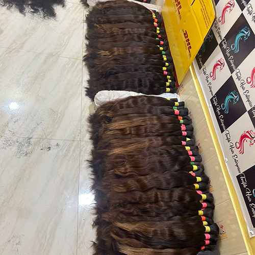 Natural Brown Bulk Hair - Human Hair Type: Indian