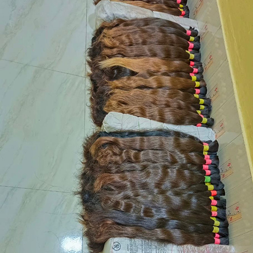 Natural Brown Bulk Hair - Human Hair Type: Indian