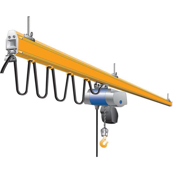 Monorail Crane - High-quality Ms Material, Different Sizes Available, Yellow Color | Hydraulic Operation, Heavy-duty, Silent Run, Emergency Stop, Limit Switch Included