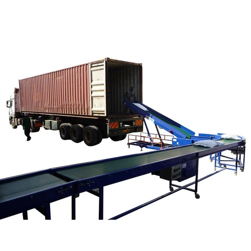 Truck Loading Conveyor - Mild Steel, 26 Ft Length X 600mm Width, 6 To 10 Ft Adjustable Height | High Load Bearing, Oil Resistant, Smooth Roller Operation