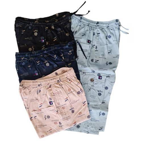 Mens Printed Capri - Cotton Material, Customized Size | Available In Various Colors, Plain Pattern, Designed For Male Comfort