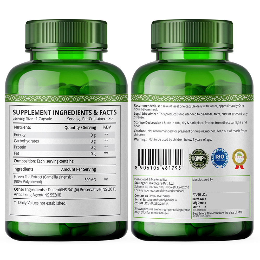 Simply Herbal Green Tea Extract Dosage Form: Capsule