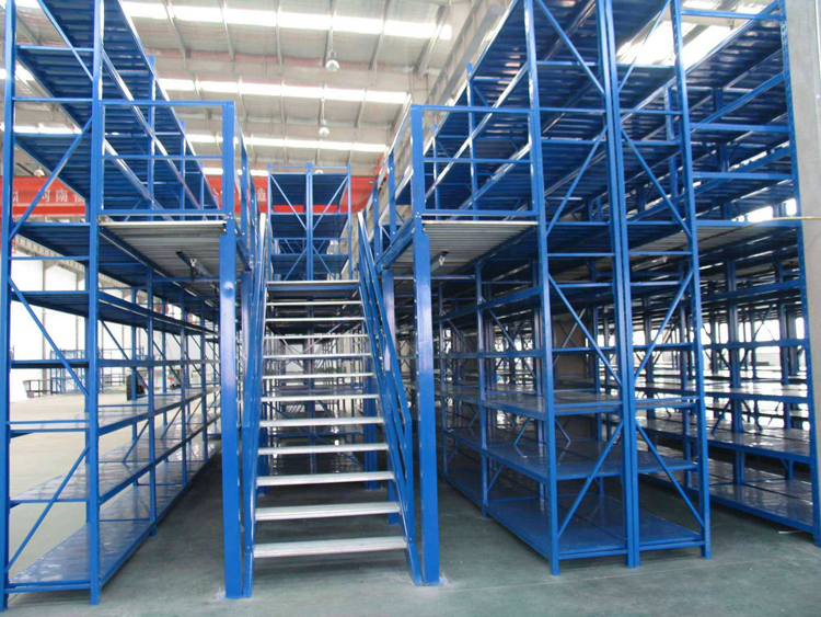 Blue Mezzanine Floor Racking System