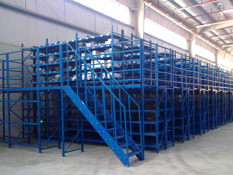 Blue Mezzanine Floor Racking System