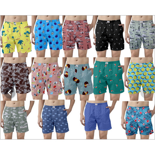 Mens Cotton Printed Boxer - Cotton, Customized Size, Available In Various Colors | Male, Plain Pattern Design For Ultimate Comfort