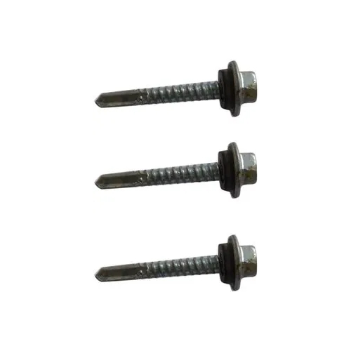 Hex Head Self Drilling Screw - 25 mm Length, 12 mm Hexagonal Head | Black Polished Finish, Premium Quality for Industrial & Commercial Use