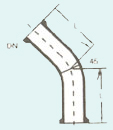 45 डिग्री बेंड