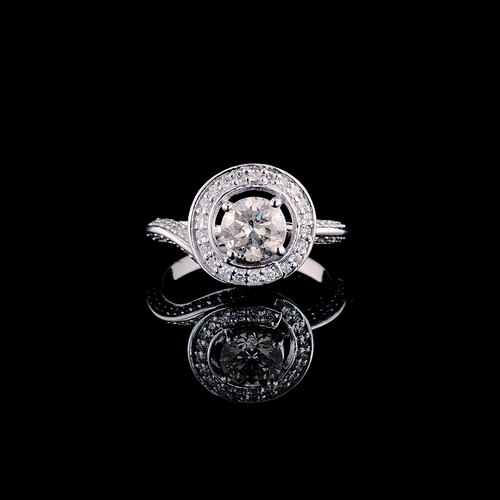 Ring 12.1 - Synthetic Diamond, Vs2 Clarity, Round Brilliant Cut | Elegant Sparkle And Dazzling Brilliance