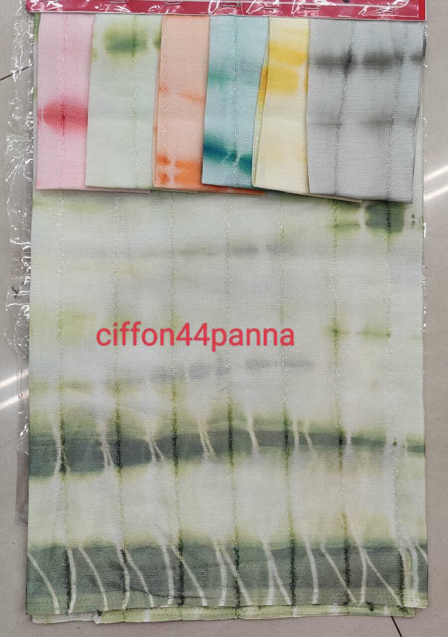 Ciffon 44 Panna Fabric - 100% Chiffon & Cotton, 44 Meter Width | Quick Dry, Smooth Texture, Washable Plain Fabric For Party Wear Sarees & Suits