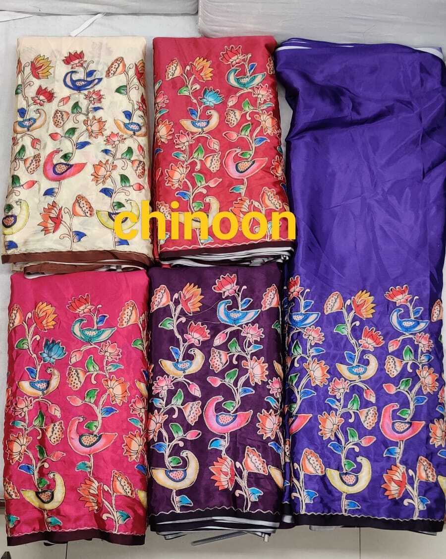 Chinnon Fabric - Cotton Material, 44 Meter Width | Quick Dry, Washable, Shiny Texture, Printed Pattern For Suit, Saree & Dress Material