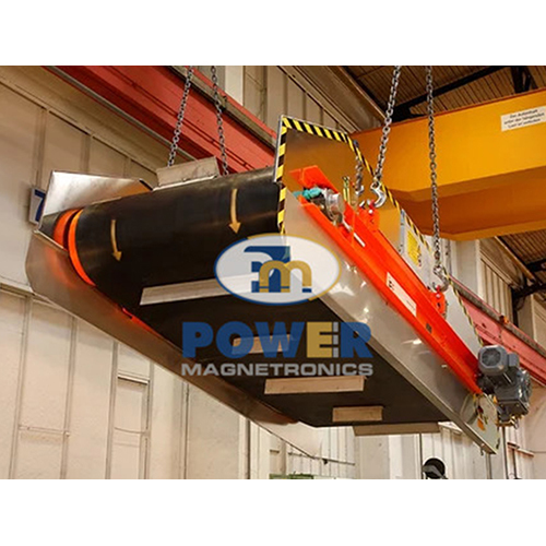 Electromagnetic Over Band Separator - Steel, 2500 Mm X 1100 Mm Dimensions, 2000 Mm Conveyor Belt Width, 50 Ton/hour Capacity, 2500 Gauss Rare Earth Magnet, Heat Resistant Belt, Deep Magnetic Field, Easy Cleaning Feature