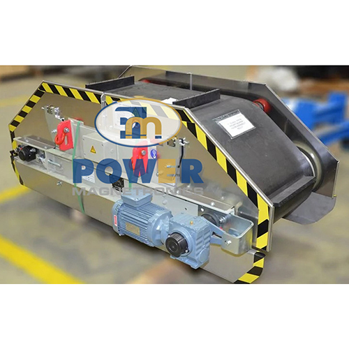 Electromagnetic Over Band Separator - Steel, 2500 Mm X 1100 Mm Dimensions, 2000 Mm Conveyor Belt Width, 50 Ton/hour Capacity, 2500 Gauss Rare Earth Magnet, Heat Resistant Belt, Deep Magnetic Field, Easy Cleaning Feature