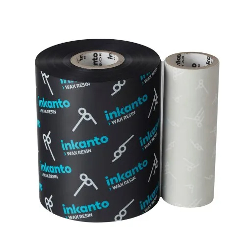 Inkanto Apr 1 Ttr Wax Resin Ribbon - Waterproof, Customizable Size Options, Matte Black, Round Shape