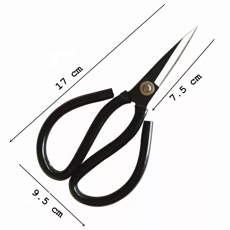 Small Economy Scissors - Steel Material, Different Sizes Available, Silver Color | Bent Plastic Sleeve Handled For Enhanced Grip And Flower Stem Use