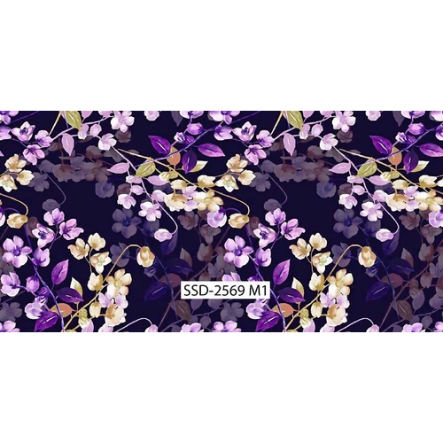 पस्मिना ब्लैक डिजिटल प्रिंटेड फैब्रिक