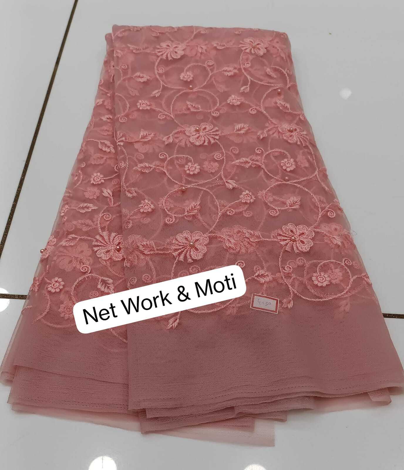 Net Work And Moti Embroidery Work - Color: All Colour
