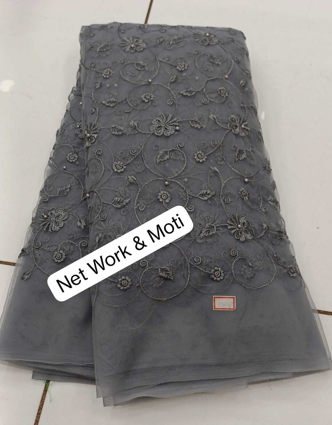 Net Work And Moti Embroidery Work - Color: All Colour