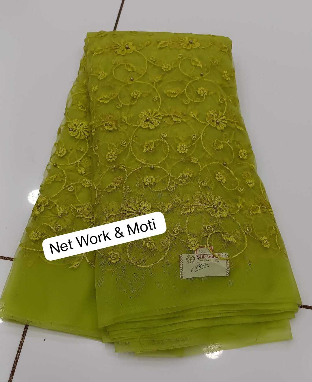 Net Work And Moti Embroidery Work - Color: All Colour