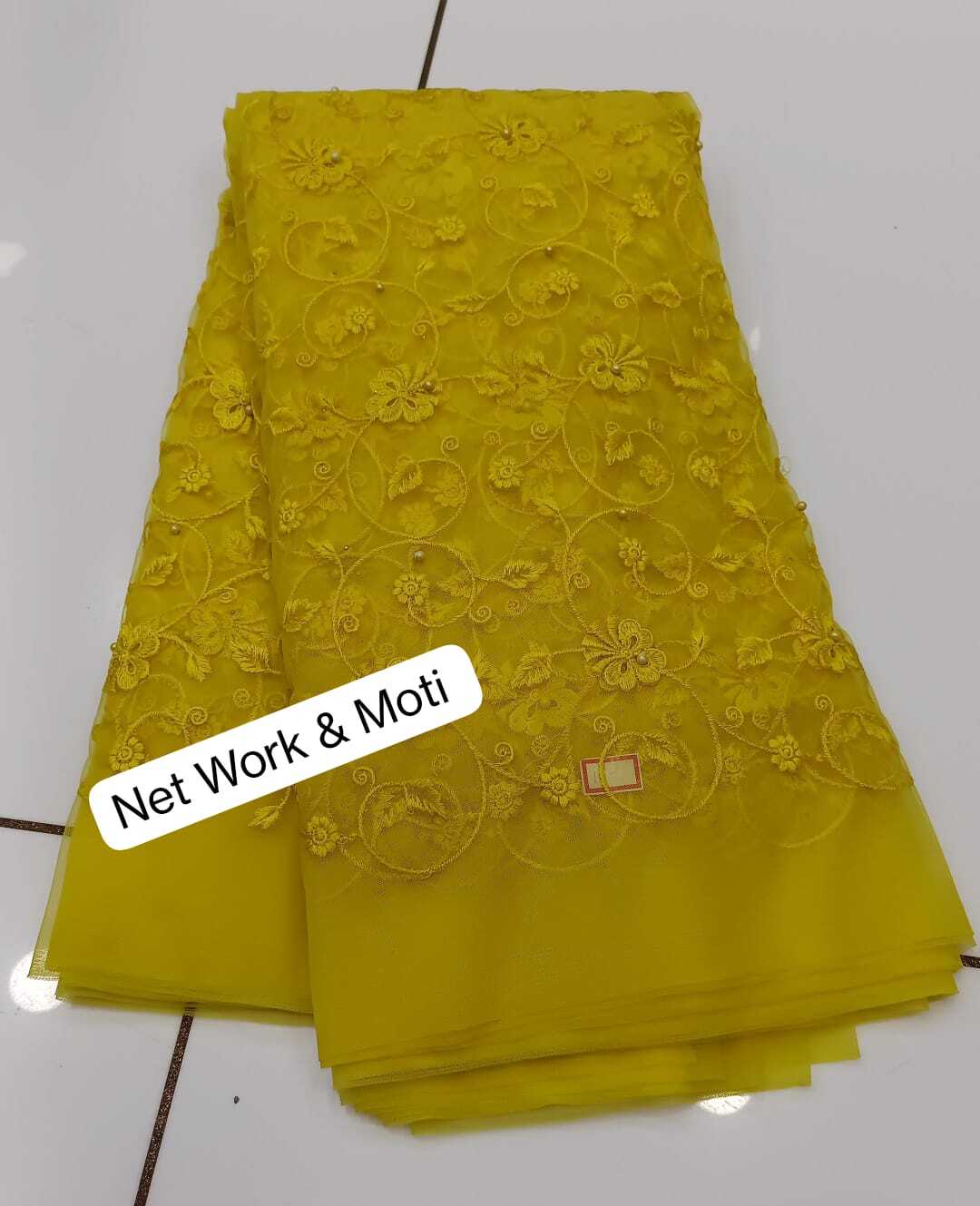 Net Work And Moti Embroidery Work - Color: All Colour
