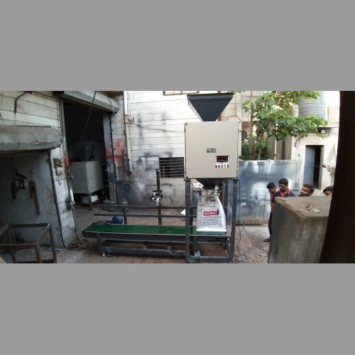 Biofertilizer Packing Machine - Ms Build 2600x1350x1360mm Dimensions | Semi-automatic Electric Driven Precision Weighing System Efficient Dust Collection