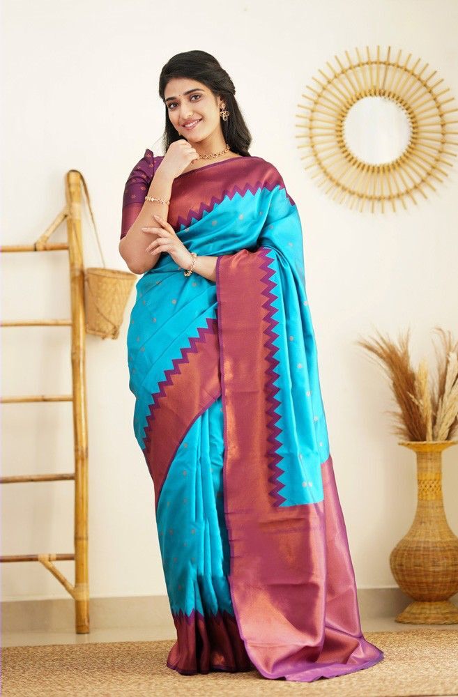 Soft Lichi Silk Saree - Color: Many Colours