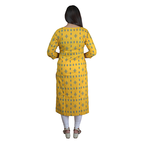 Washable Lemon Color Maternity Anarkali Kurti