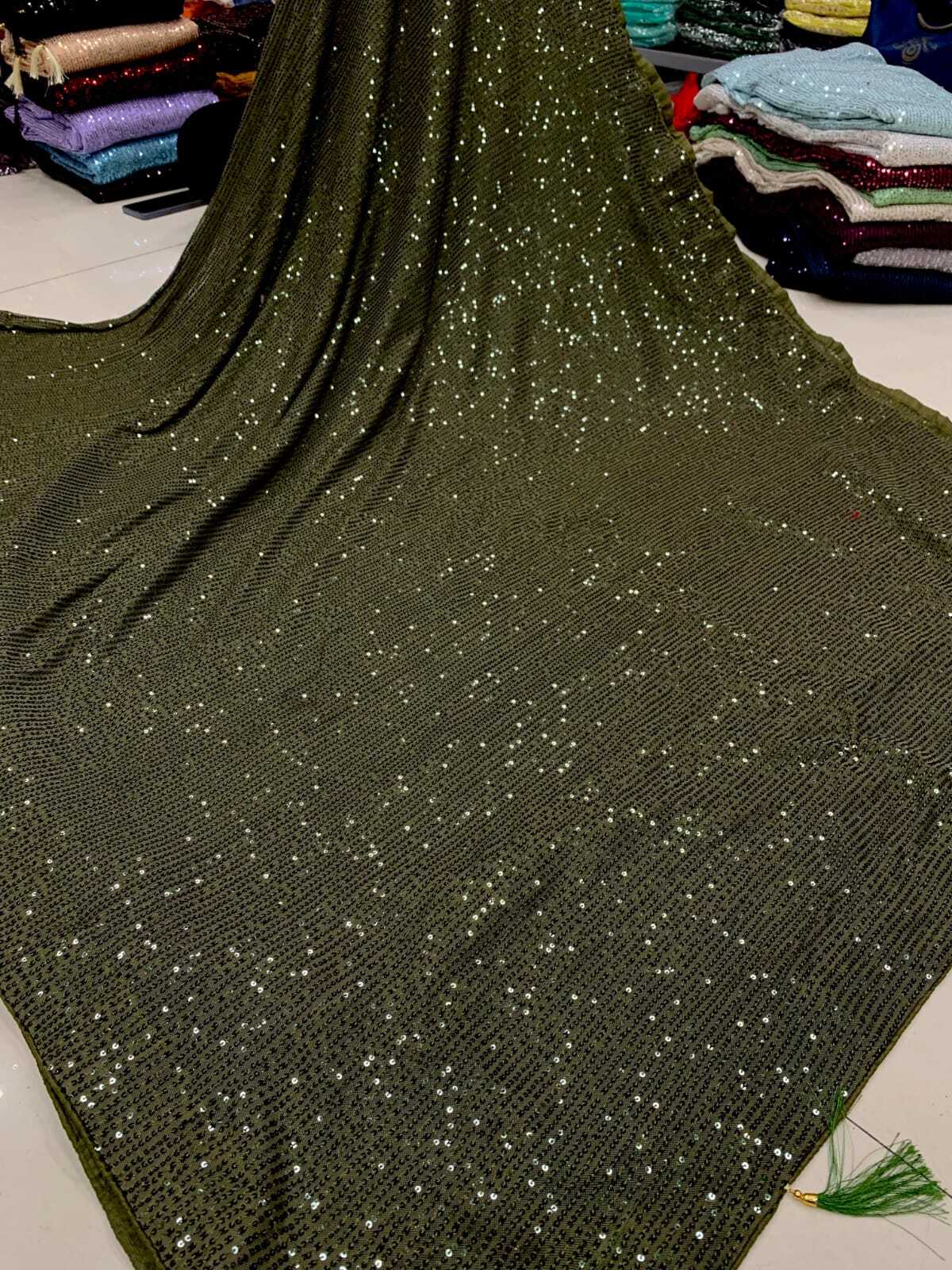Party Wear Sarees For Women - Georgette Fabric, Embroidered With Lace Border , Sequins Work And Soft Blouse Piece For Elegant Celebrations
