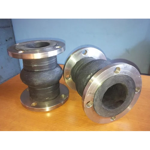 Rubber Expansion Joint - Neoprene Material, Customized Size , Silver and Black Design for Chemical Fertilizer Pipe Applications