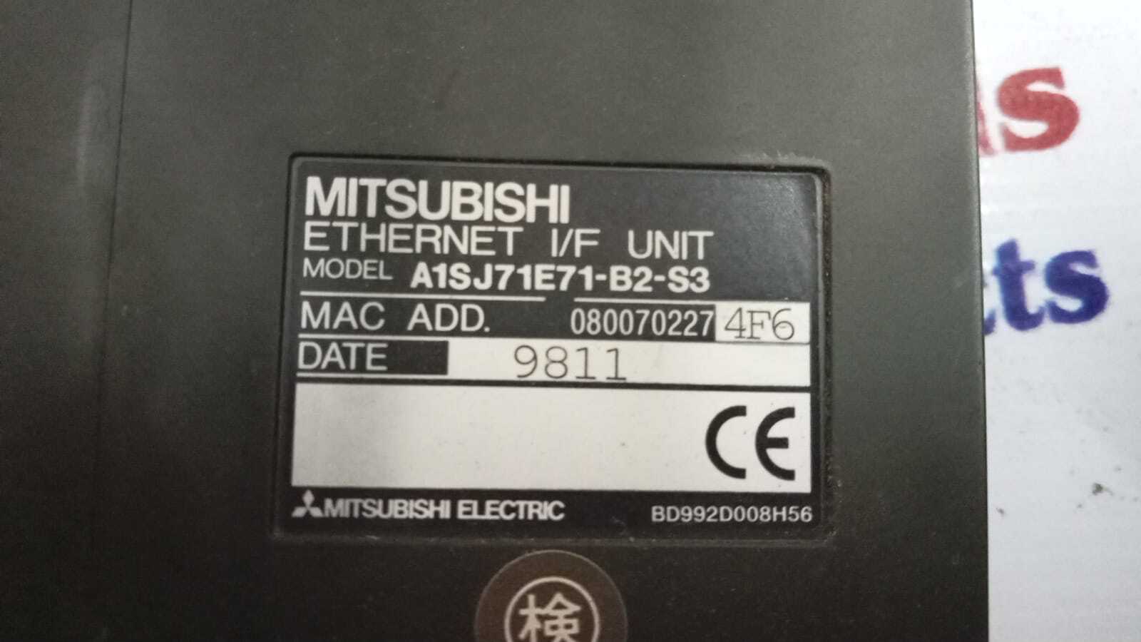 Mitsubishi A1sj71e71-b2-s3 Plc - 2.0x6.0x4.0 Inches, 0.2 Kg Weight | 512kb Sram, 16 Analog Channels, 10base2 Compatibility, 32 Outputs, Efficient Data Processing