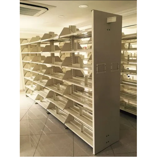 व्हाइट माइल्ड स्टील बुक्स लाइब्रेरी रैक