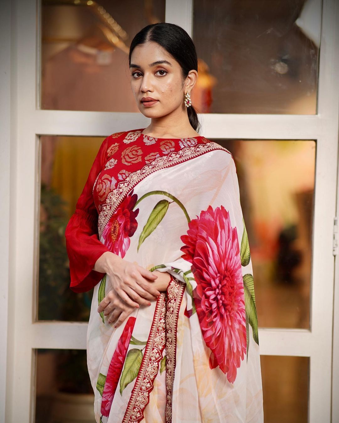 Beautiful Soft Georgatte Saree With Digital Print