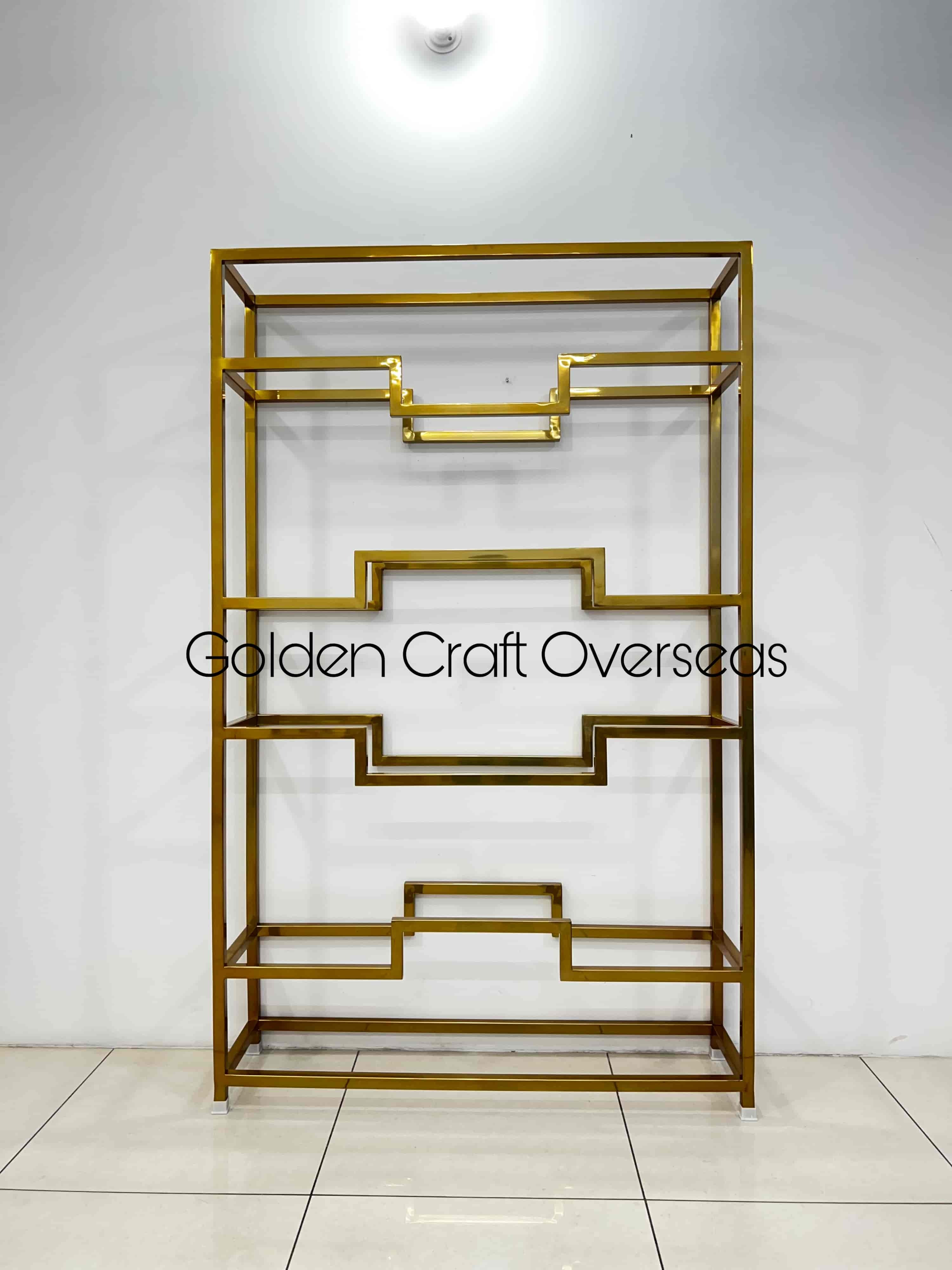Gco Stainless Steel Rack In Mirror Gold Finish For Showrooms And Other Use - Product Type: Rack/shelves
